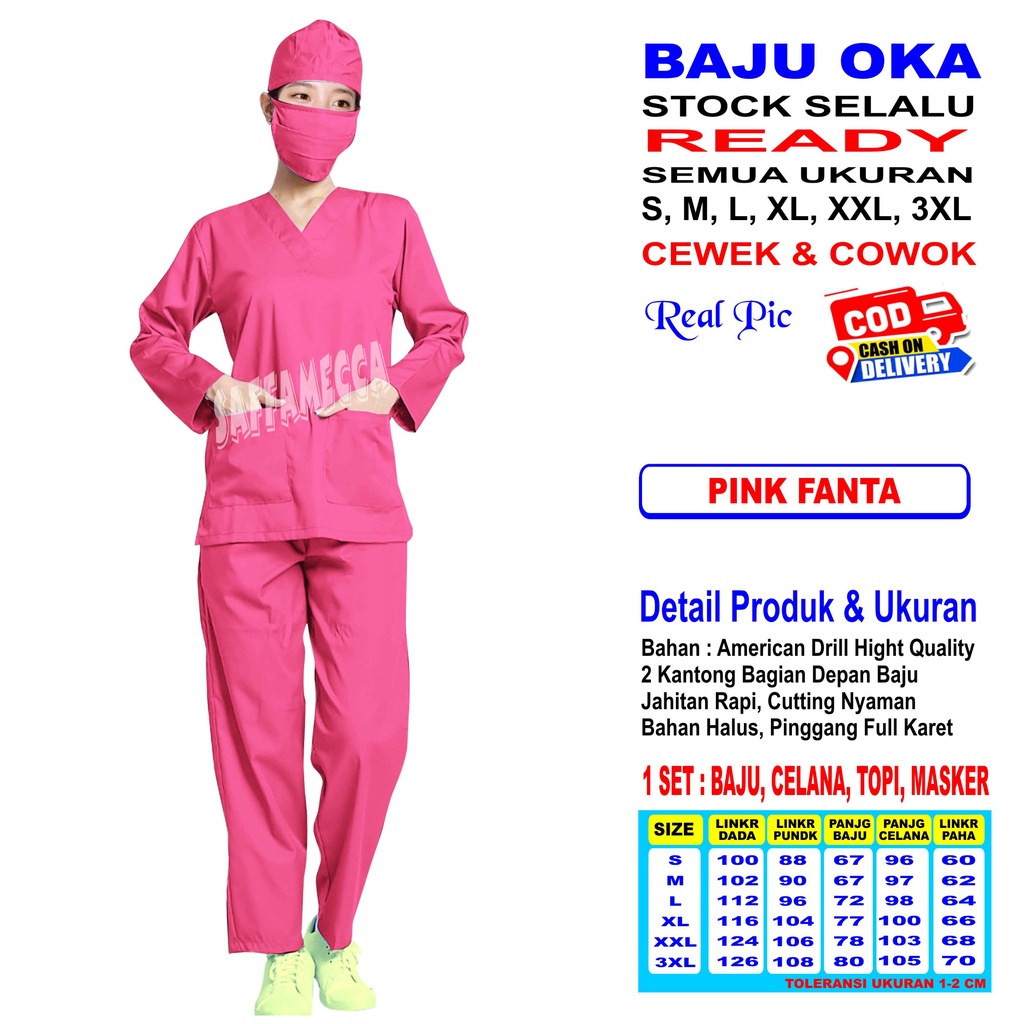 BAJU OK   BAJU OKA   OK   OKA   SCRUB PERAWAT   SCRUB MEDIS   BAJU JAGA LENGAN PANJANG TERBARU READY