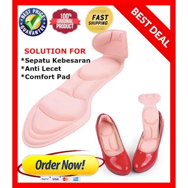 Mall 1 PASANG ANTI LECET - HIGH HEEL FULL INSOLE PAD / Bantalan Sol Sepatu Kebesaran