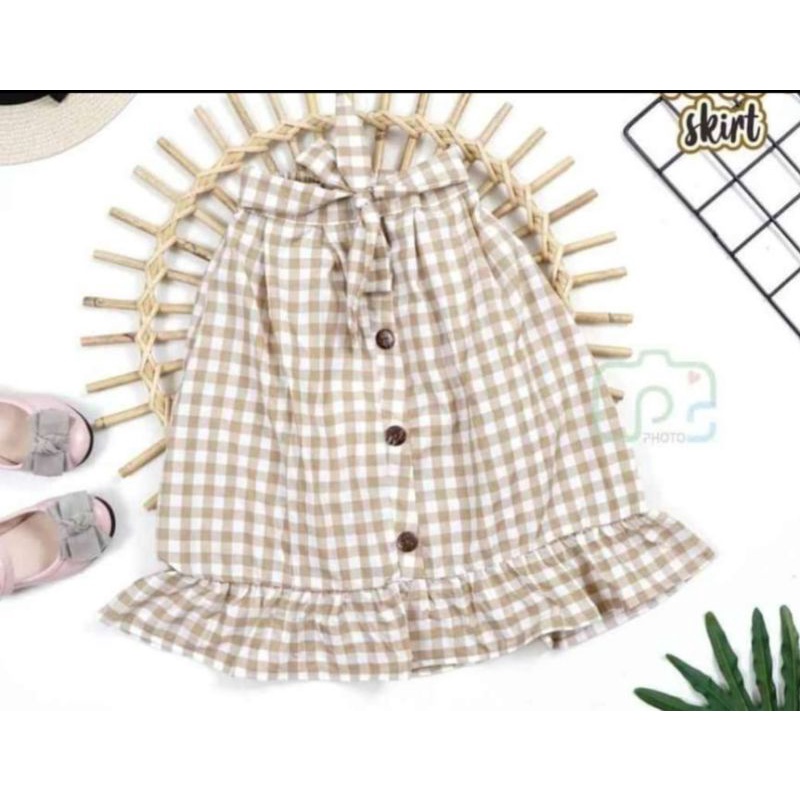 Rok kotak/Rok untuk anak usia 3-20tahun/Rok kotak kancing depan/Roknpanjang motip kotak terbaru