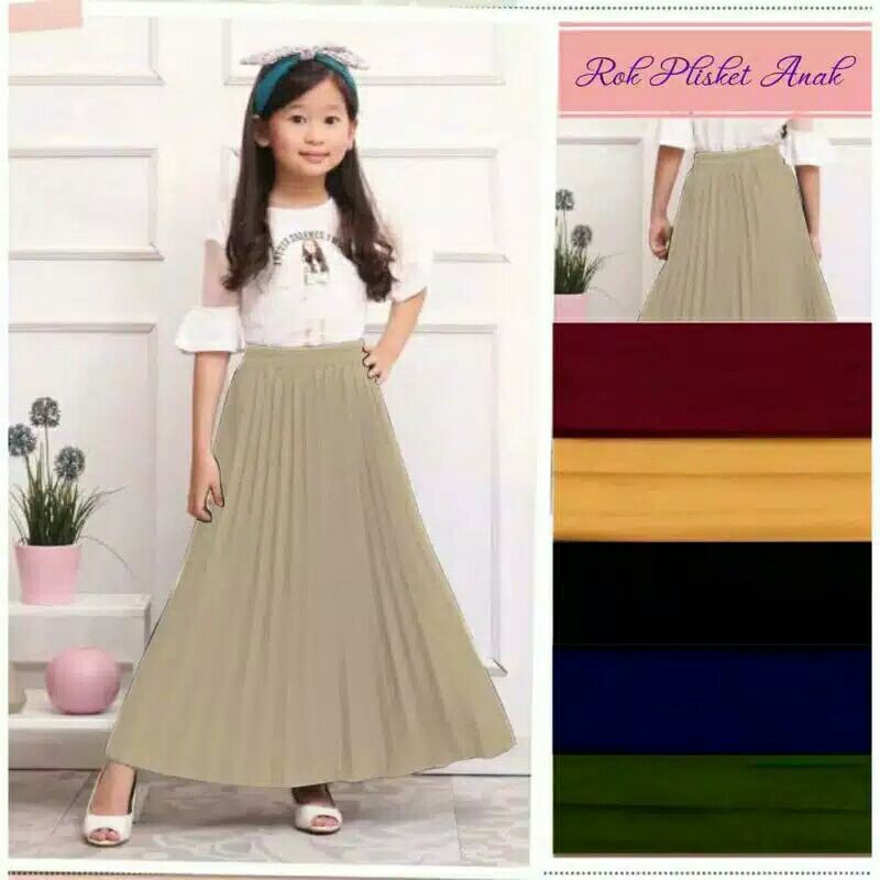 ROK ANAK/ROK PLISKET ANAK/USIA 6-10THUN