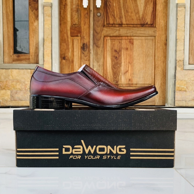 DAWONG - Sepatu Pantofel Pria Kulit Sapi Asli MU 011 MARON
