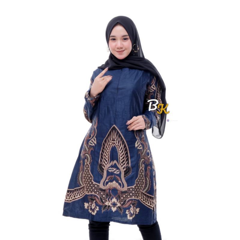 Maura Couple - Sania Ruffle Batik Couple Ori Ndoro Jowi Garansi Termurah Shopee - BATIK MODERN SOLO-Tunik Lily