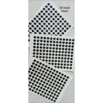 

Stiker mata ikan bulat 3D hitam(50pcs=25pasang)