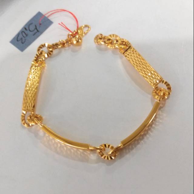 Gelang emas asli kadar 875 model papan vanessa | Shopee ...