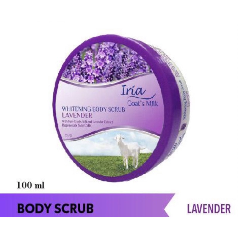 Whitening Body Scrub Lavender 100gr Iria Goat Milk