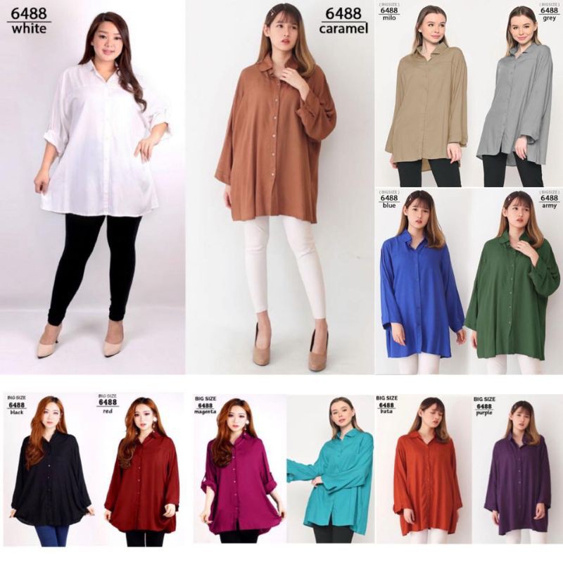 Baju kemeja atasan big size jumbo wanita cewek besar gemuk 