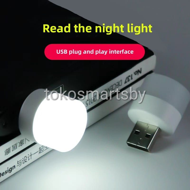 Lampu USB LED T8 Mini Portable Lid Ukuran Kecil Bulat Bolam Let Terang Untuk Lampu Tidur