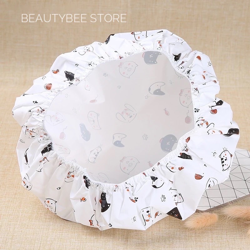 SHOWER CAP PREMIUM MOTIF CAT DOG LAMEILA