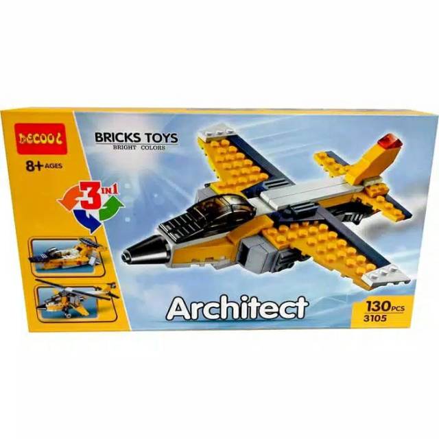 Decool 3105 Architect Super Airplane 3 in 1