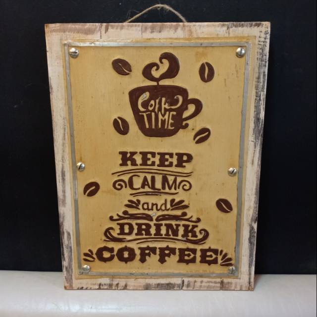Poster Kayu Hiasan Dinding Coffe Shop Wall Decor Wall Sign