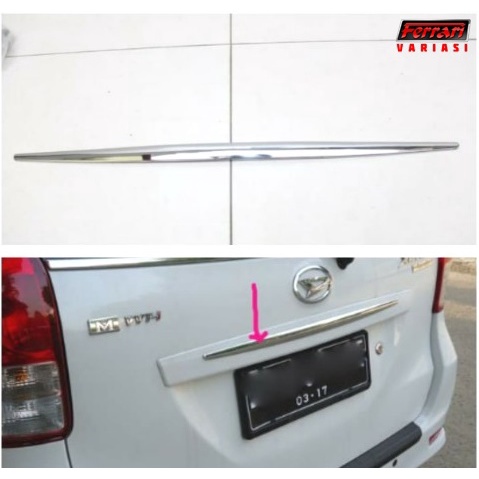 trunk lid chrome emboss mobil avanza 2011-14 ferrari variasi