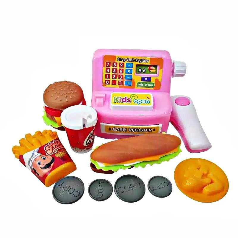 LK 15 MAINAN ANAK KASIR KASIRAN SET LENGKAP UKURAN MINI / MAINAN EDUKASI KASIR DAN KFC