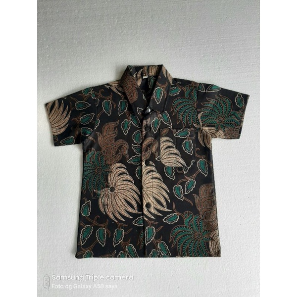 KEMEJA BATIK ANAK,BATIK ANAK.KIDS BATIK.BATIK REMAJA ABG-HIJAU DAUN ANAK