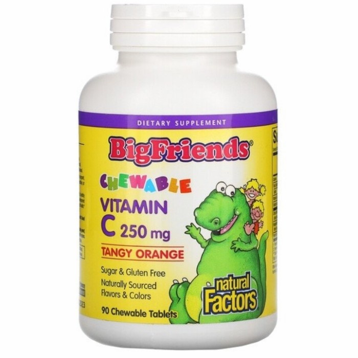 Big Friends Vitamin C 250Mg Anak Kids Isi 90 Tablet Hisap Vit Anak -