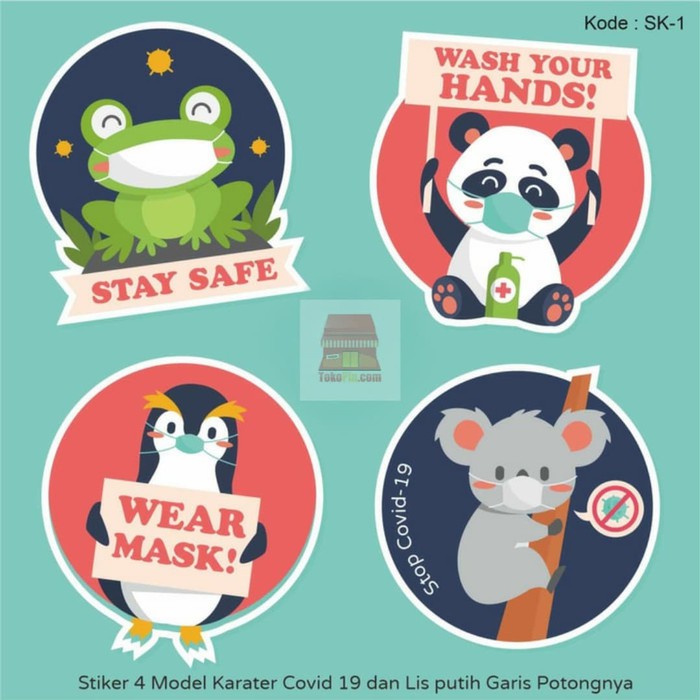 

Stiker Karakter Lucu Covid-19