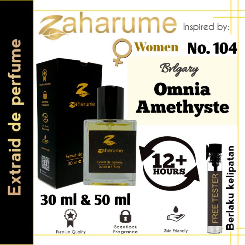 Zaharume Parfum Omnia Amethyste No. 104 Parfum Tahan Lama Inspired Parfum Wanita Omnia Amethys