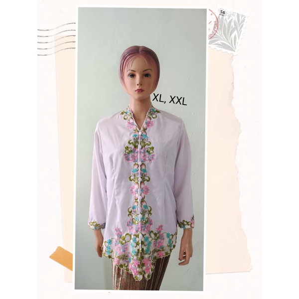 Kebaya Encim Putih Lengan Panjang Ananta