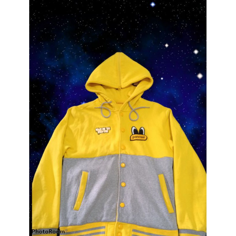 Hoodie pancoat kuning big eyes