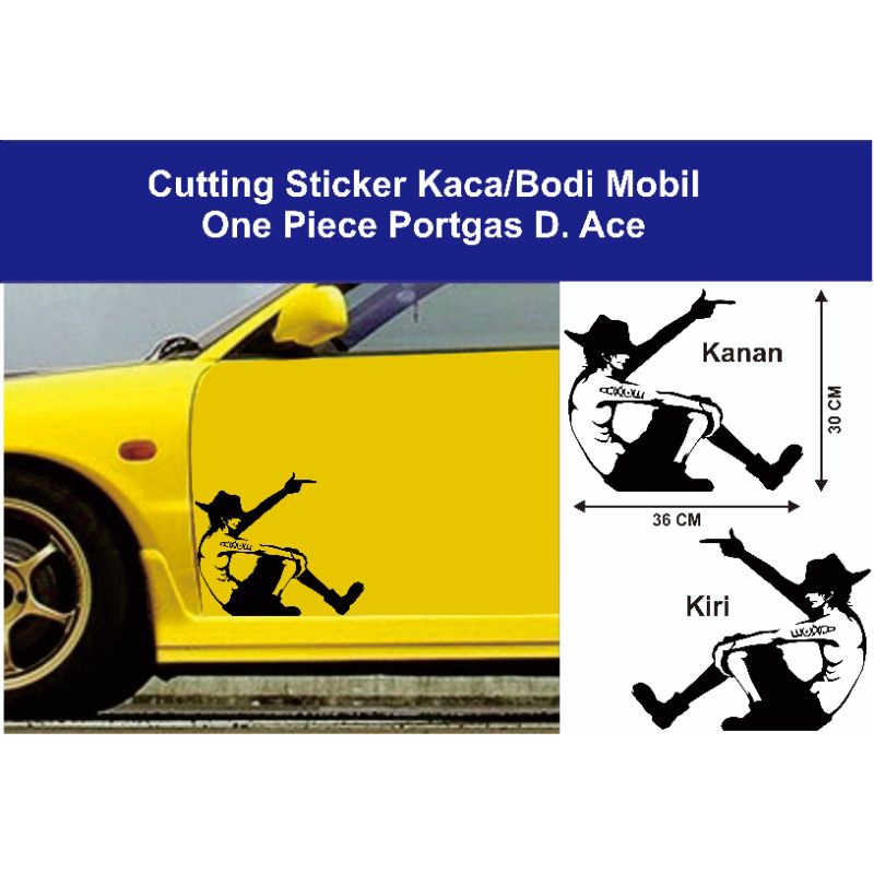 Jual Cutting Sticker Siluet One Piece Portgas D Ace Kaca Jendela