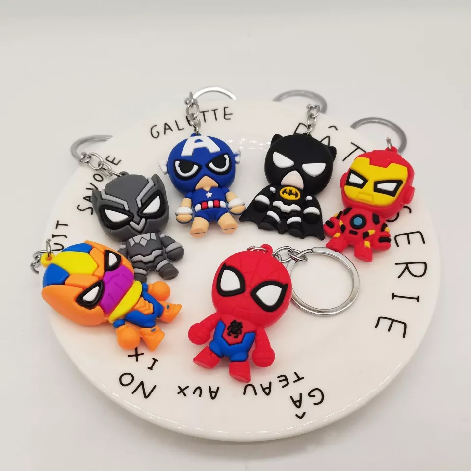 GANTUNGAN KUNCI MARVEL AVENGER // Ganci Karakter Spiderman Iron Man Captain America Batman Black Panther Thanos Unik Lucu | Gantungan tas | Souvenir Murah | Keychain | COD