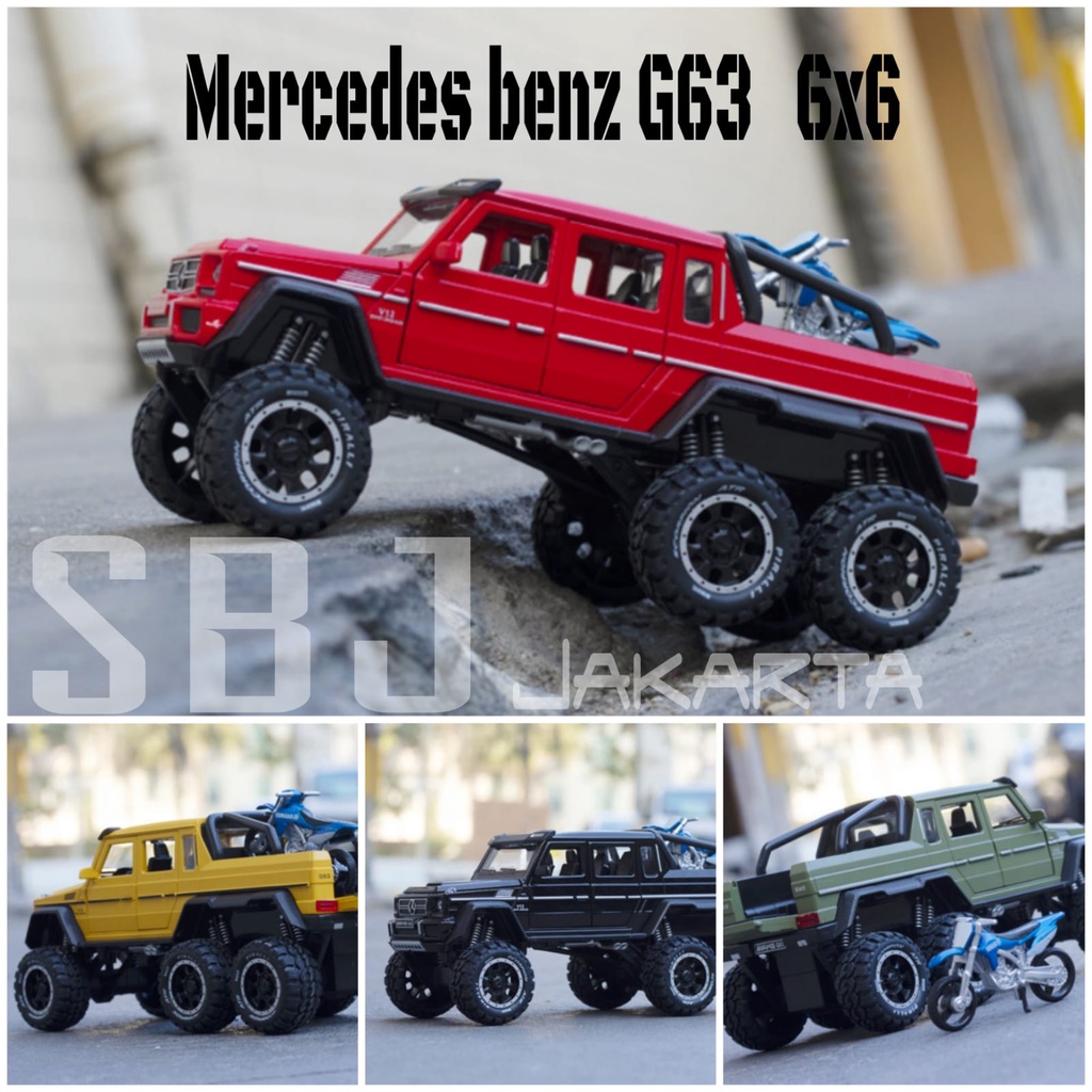 DIECAST MOBIL Mercedes Benz G63 6x6 Jeep Metal series Skala 1:28