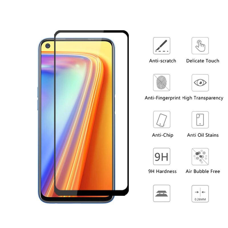 Case Realme 7 Soft Case Anti Crack Premium Casing Free Tempered Glass