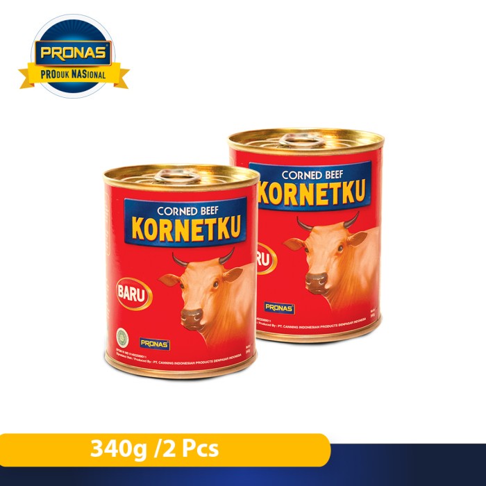 

✨COD✨ KORNETKU Kornet Sapi 340 g (kemasan kaleng EOE) bundling 2 pcs