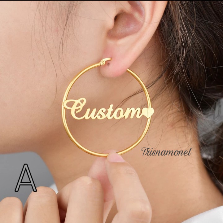 LAPIS EMAS DAN SILVER !!! anting-anting custom nama suka-suka