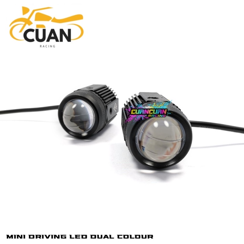 2 PCS LAMPU LED FOGLAMP LASER D2 MINI DRIVING LIGHT LED LAMPU SOROT MINI BULAT HI LOW