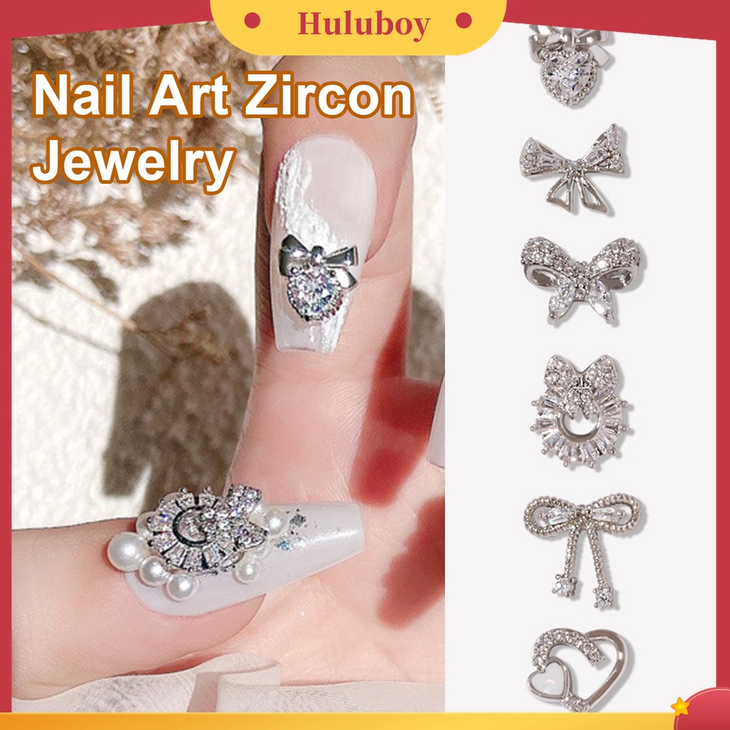 Huluboy Huluboy♡ Aksesoris Nail Art Cubic Zirconia 3D Aneka Bentuk Untuk Dekorasi Manicure Wanita