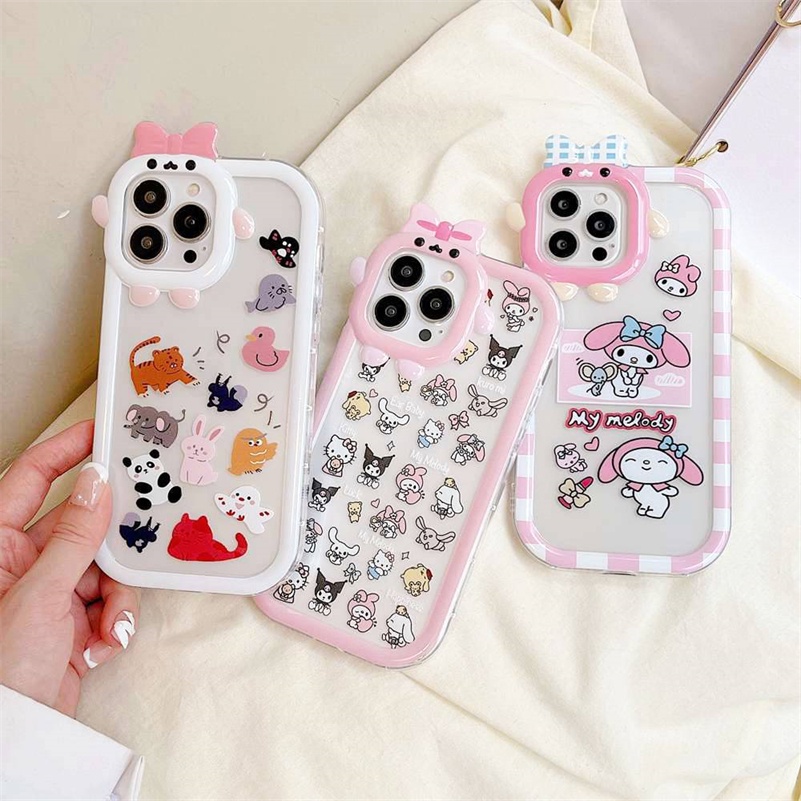 Case Pelindung Lensa Shockproof Motif Kartun Monster Kecil Untuk iPhone 14 13 12 11 Pro Max X Xr Xs Max 7 8 6 6s Plus SE 2020