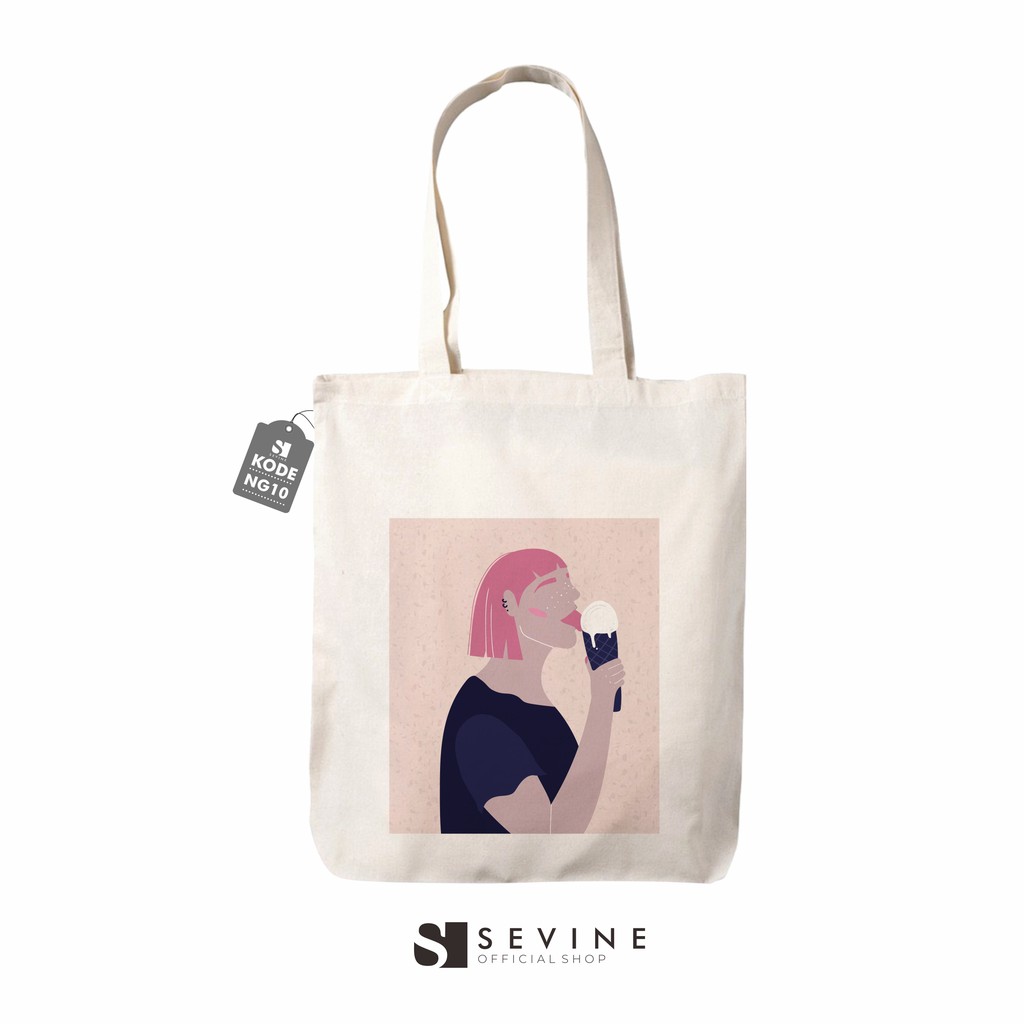 Sevine Totebag Tas Wanita Tote Bag Resleting Laptop Nordic Style Girly - NG