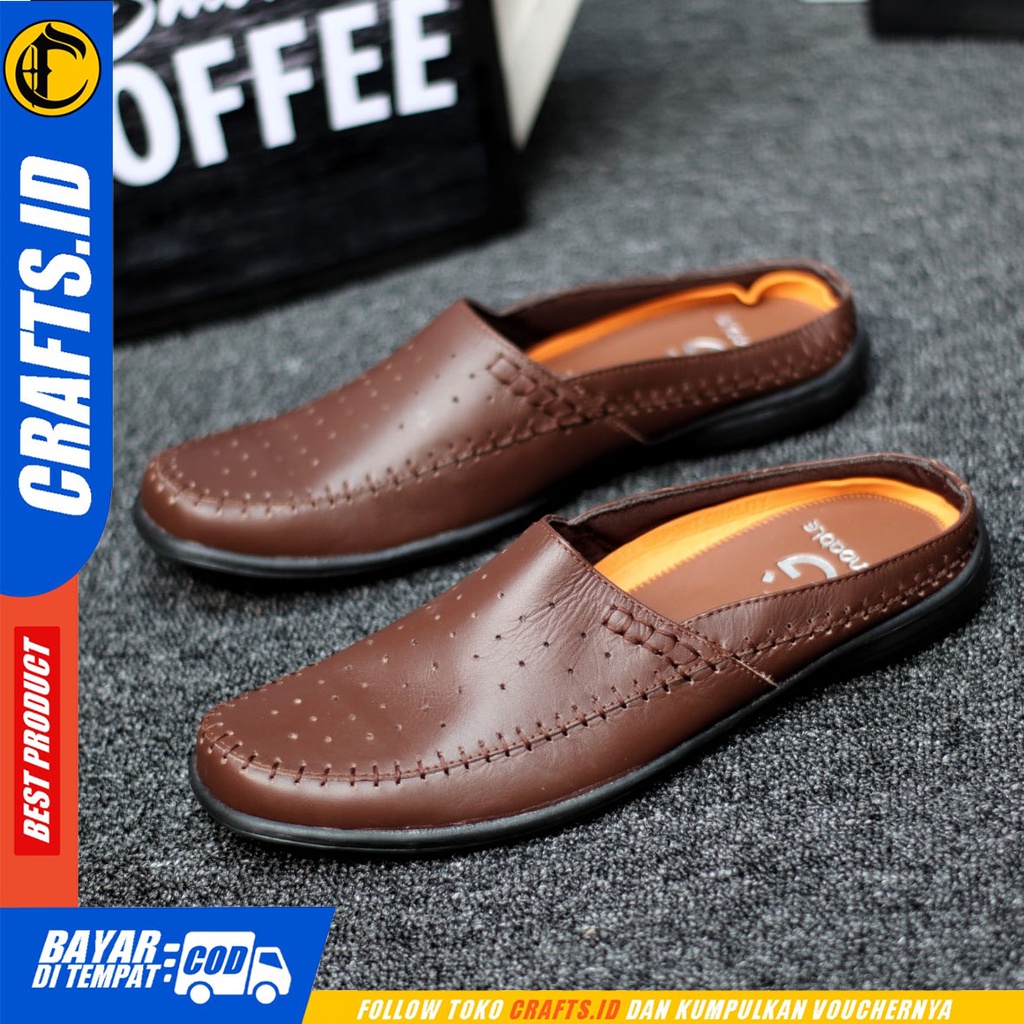 Crafts Gotenz - Sepatu Sandal Casual Bustong Kulit Asli Pria Original