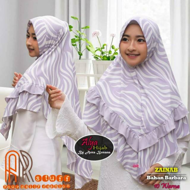 jilbab motif zebra belang salur motif zainab ori by. alya hijab