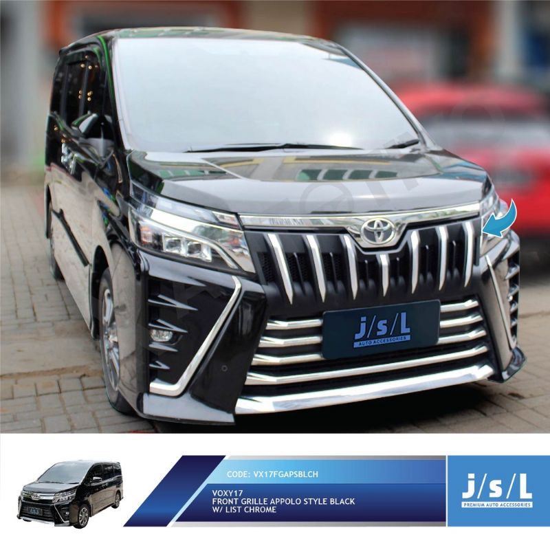 grill depan Voxy Apollo hitam list chrome jsl