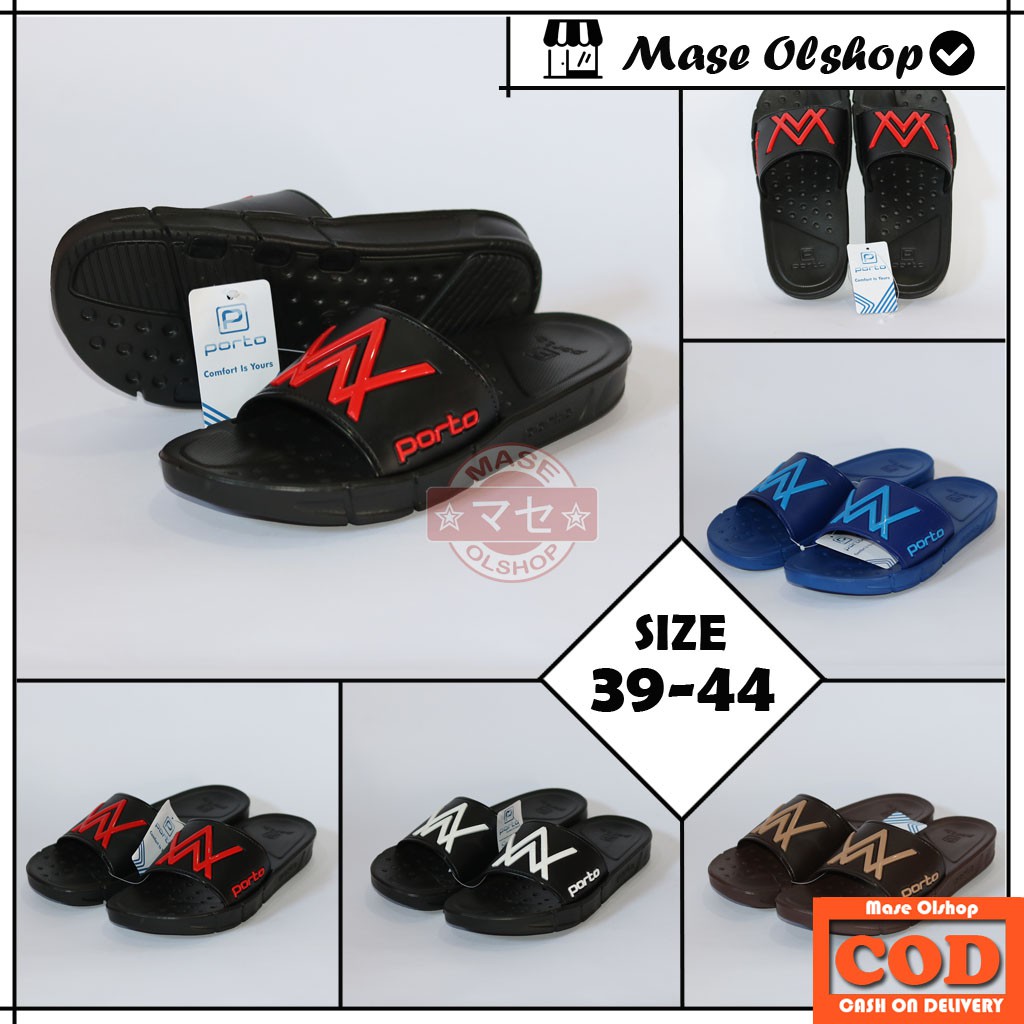 Sandal Slide Pria Bahan Karet Porto 1015M Besar