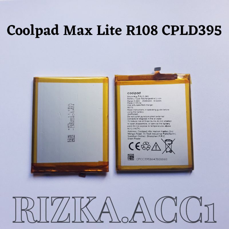 Baterai Batre Coolpad Max Lite R108 CPLD395 / CPLD-395 CPLD380 Battery Batrai Hp