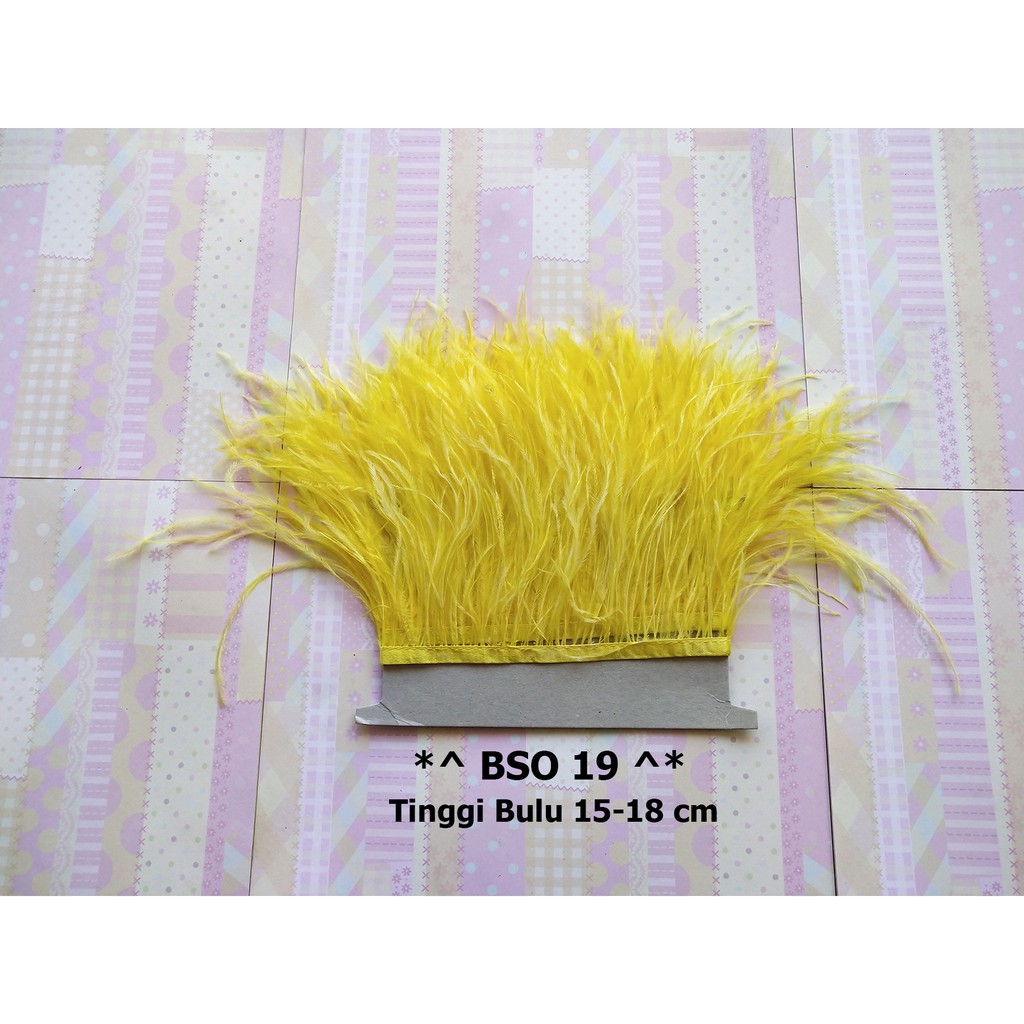 [1 METER] BULU OSTRICH TINGGI 15-18CM, RENDA BULU SINGLE OSTRICH BSO 19