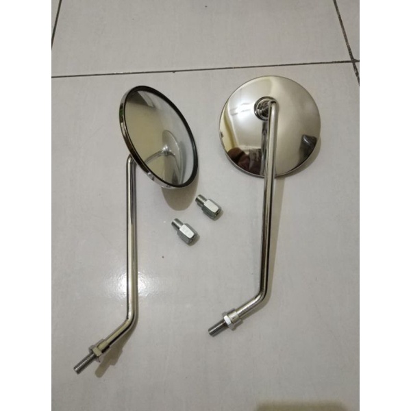 Spion Fino Vespa Fazio  Bulat Panjang Carbon Sepasang Honda Yamaha Retro CB kaca datar-3