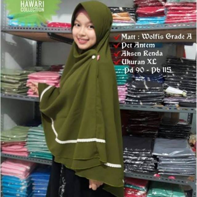 Jilbab Hawari Zahira Wolfis Cantik Murah