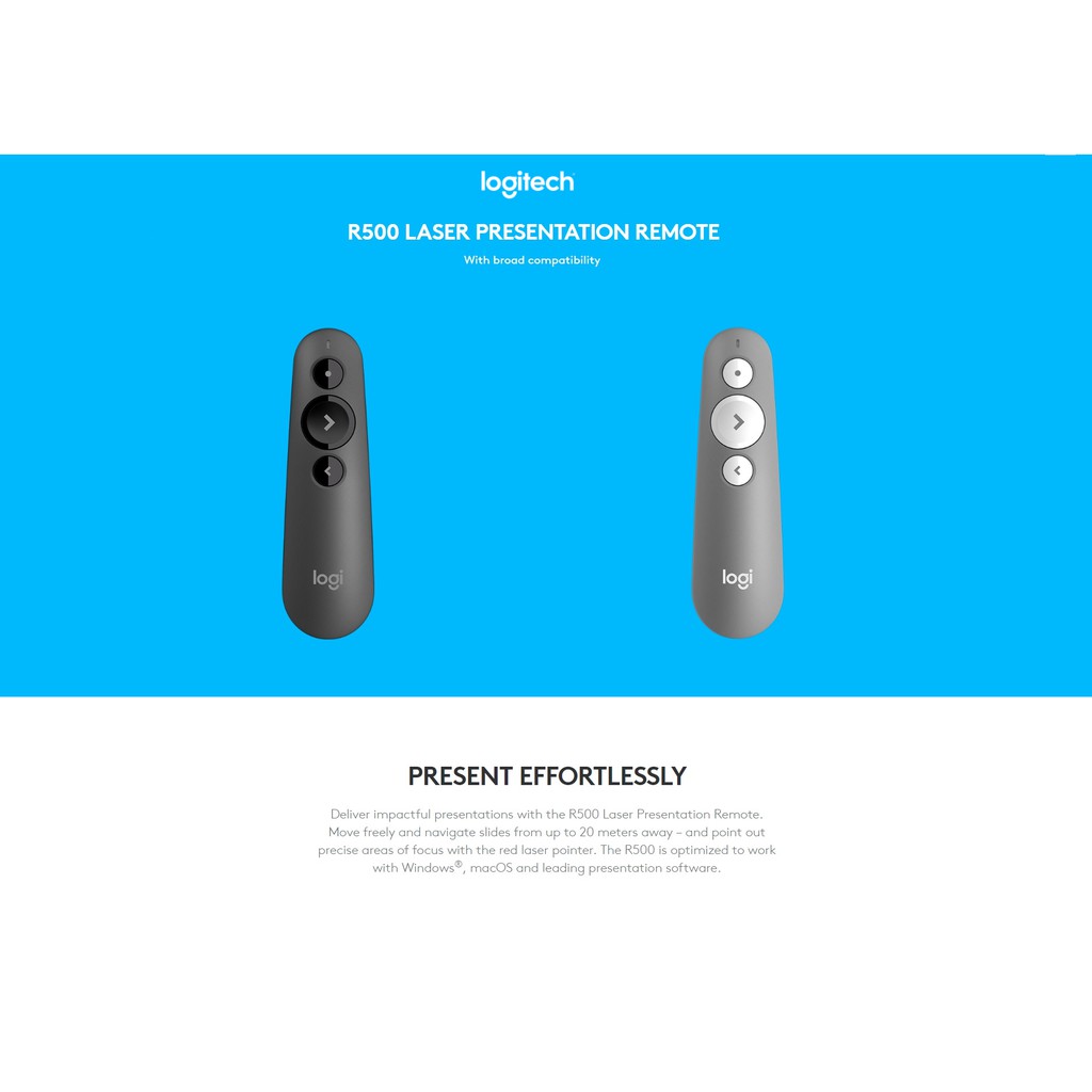 Laser presentation logitech R500 remote red - Wireless presenter R 500 - Laser pointer R500 logitech