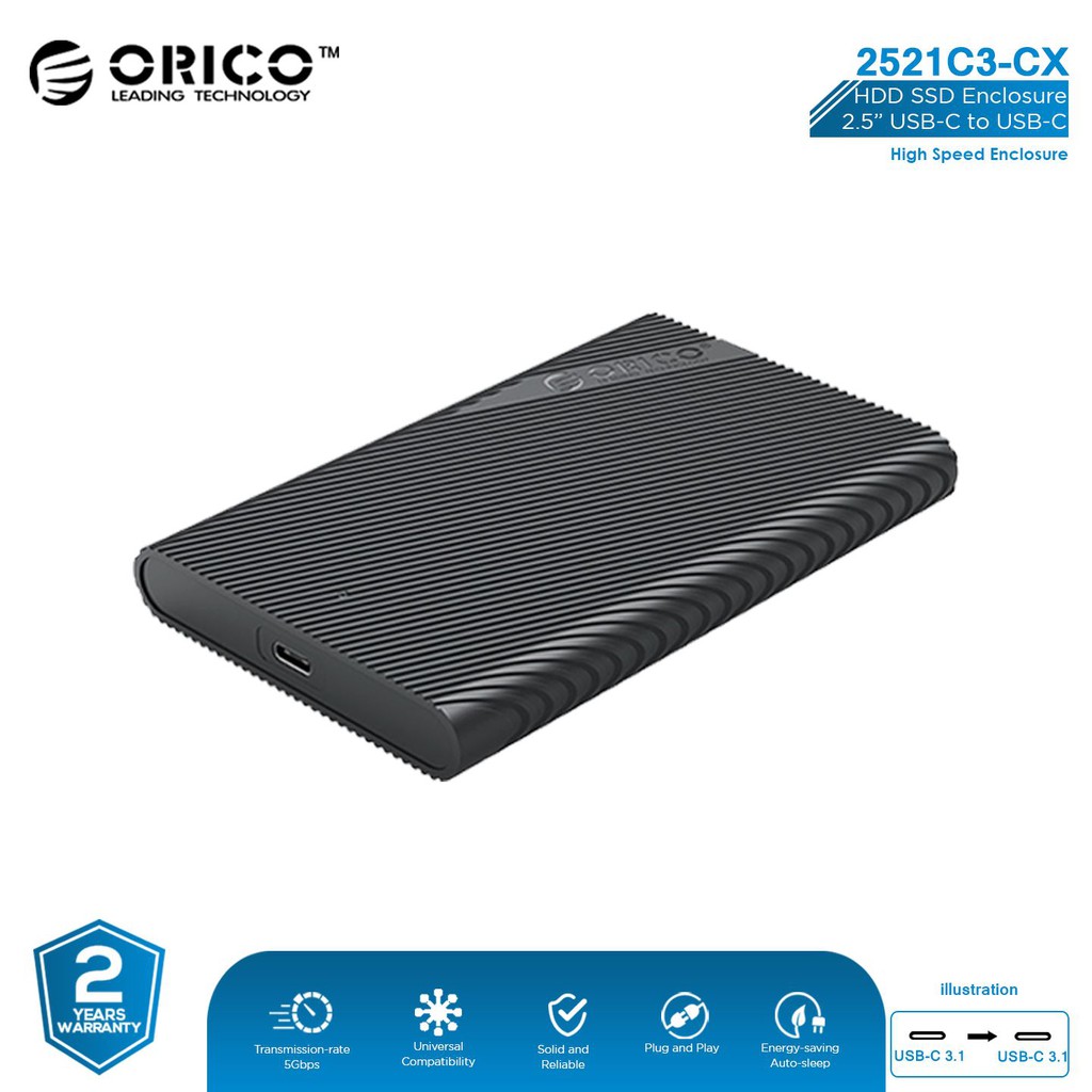 ORICO HDD/SSD Casing/Enclosure 2.5 Inch Type C to C - 2521C3-CX