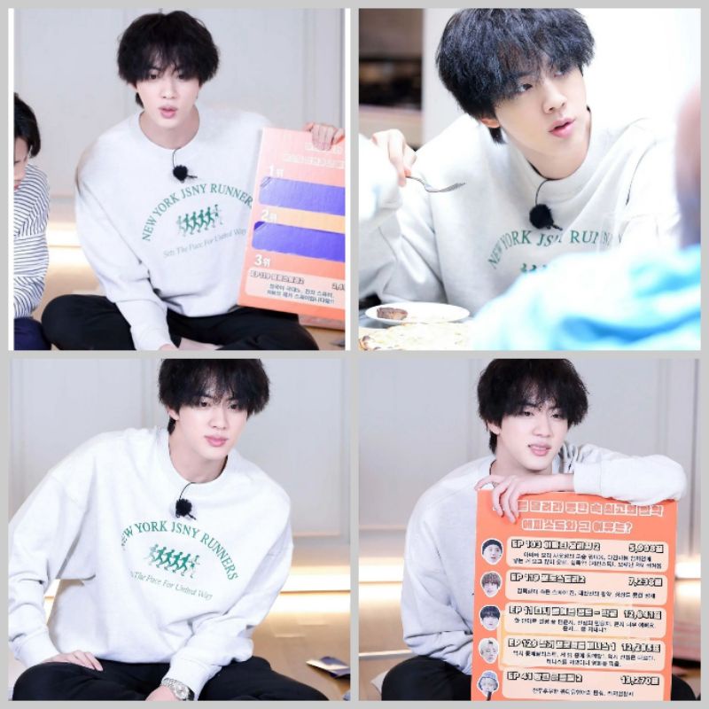OFFICIAL JSNY BAJU SWEATSHIRT BTS KIM SEOK JIN RUN BTS 154 OUTFIT