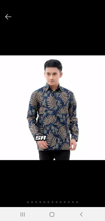 Kemeja Batik Pria Lengan Panjang Bswart Batik Hrb026 Kenongo Hem Panjang Padi