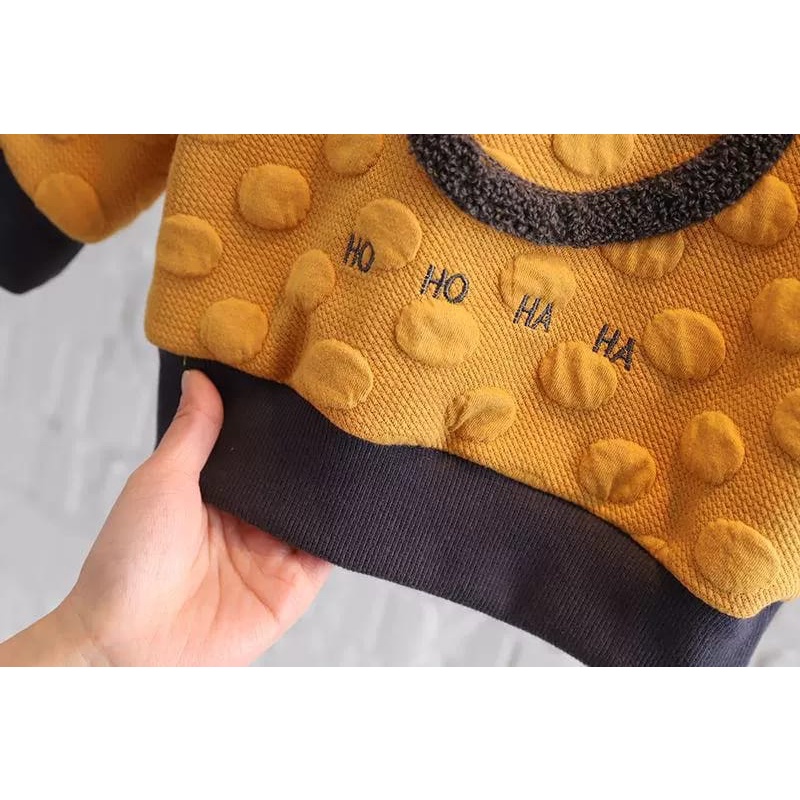 BABYLOVANTA- Baju anak laki laki impor premium 1-5 Tahun Motif SMILE BROWN baju lucu baby premium
