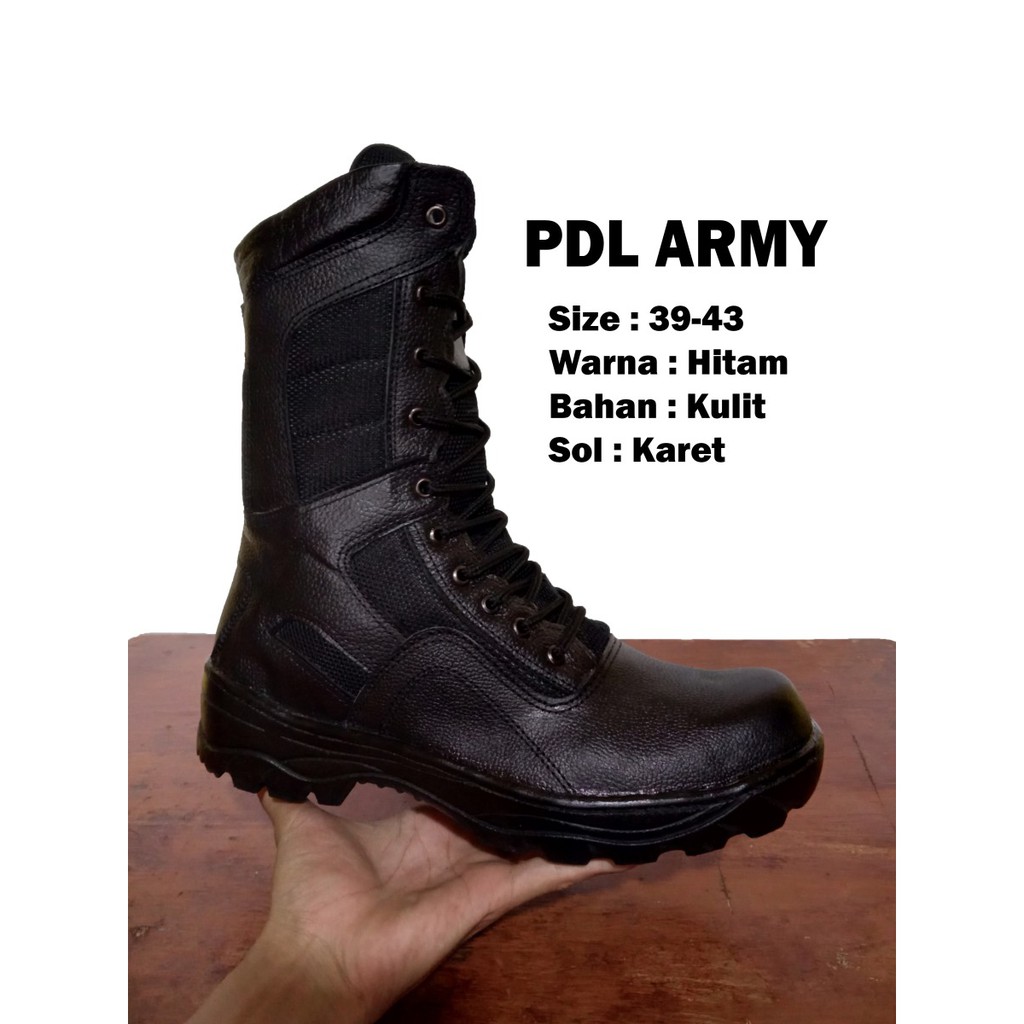 SEPATU SAFETY BOOT PDL ARMY KULIT HITAM ASLI SEPATU MODEL TERBARU elegan dan mewah