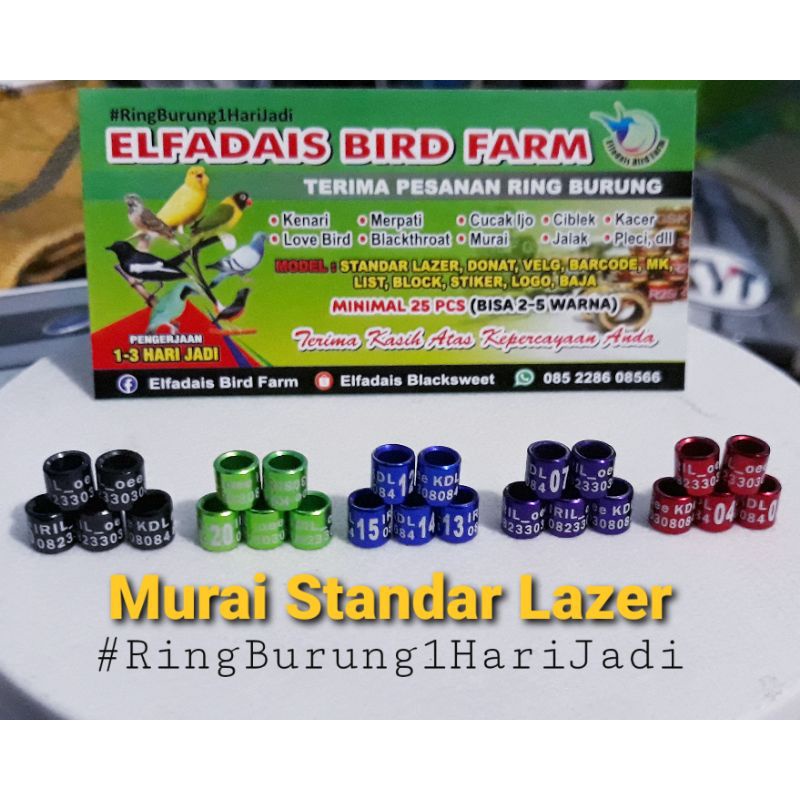 Ring Burung Cepat 1Hari Jadi 50Pcs STANDAR LAZER