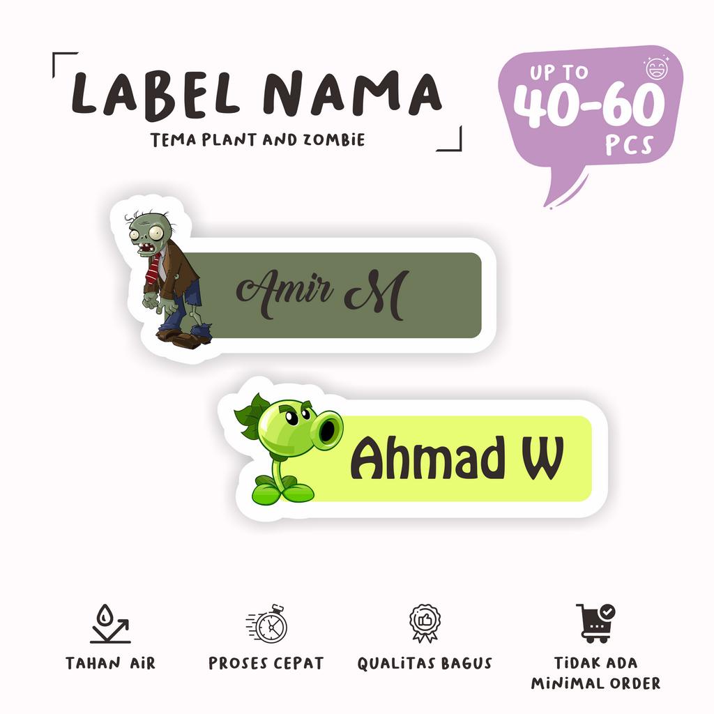 

(40 - 60 pcs)cetak stiker nama murah ZOMBIE AND PLANT/murah cetak stiker waterproff