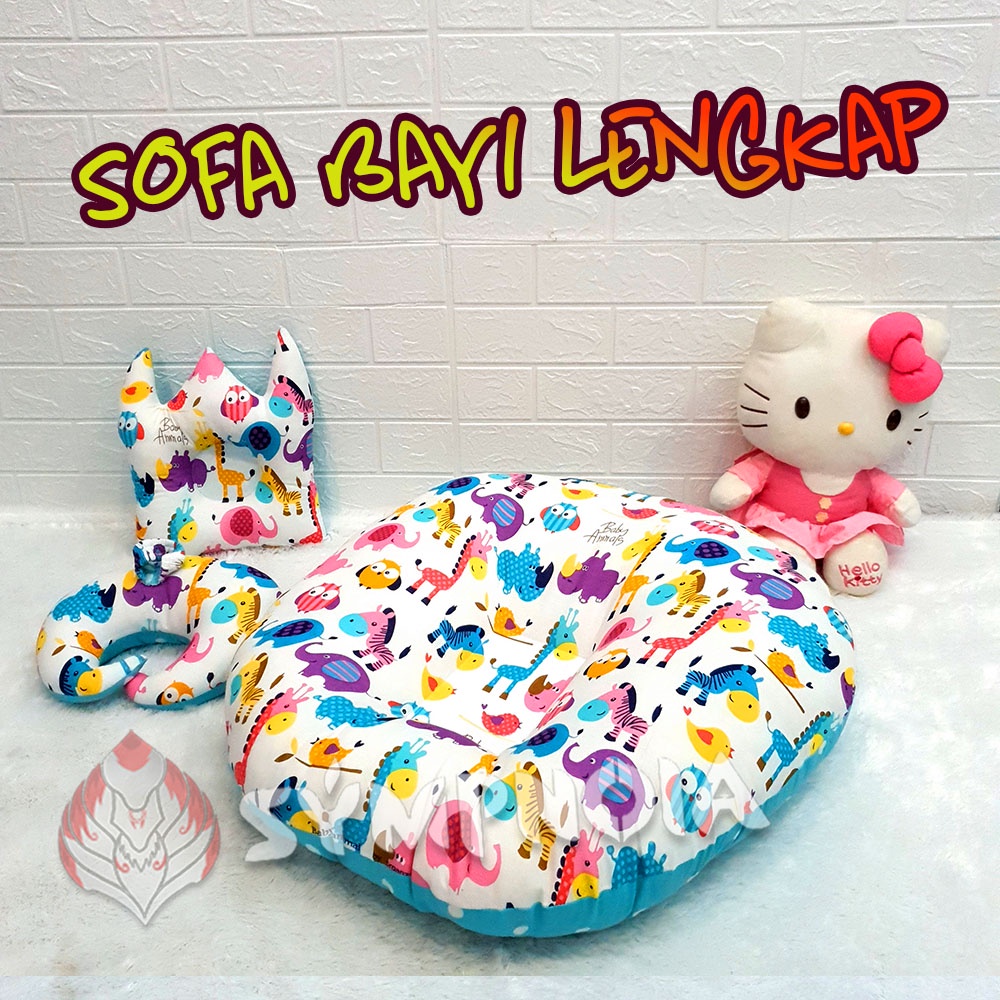 [ PAKET KOMPLIT SUPER HEMAT ] Sofa Bayi , Bantal peang &amp; bantal DOT harga kaki 5 kualitas bintang 5