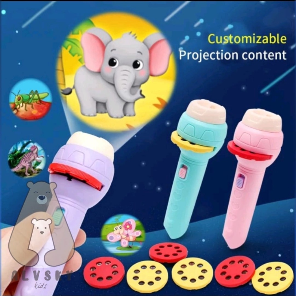 MAINAN ANAK SENTER PROYEKTOR / FUN FLASHLIGHT / MAINAN PROYEKTOR ANAK SENTER LAMPU MALAM